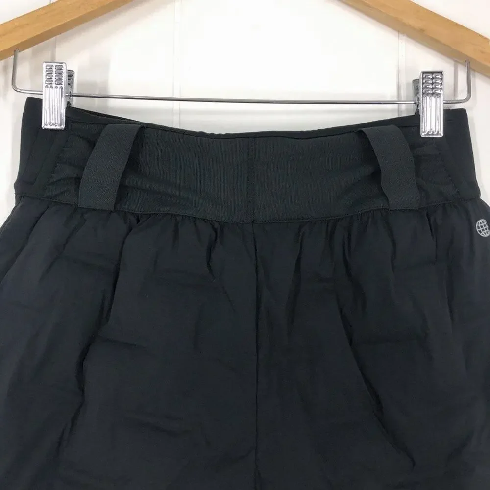 Adidas High Waisted Running Short X-City Padded Drawstring Pockets Size XS Black